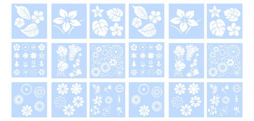 Plantilla De Dibujo De Flores, Molde Con Recorte De Flores,