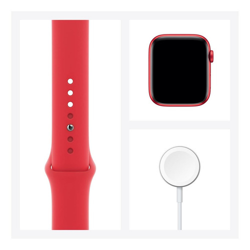 Imagem 7 de 8 de Apple Watch Series 6 (GPS) - Caixa de alumínio (PRODUCT)RED de 44 mm - Pulseira esportiva (PRODUCT)RED