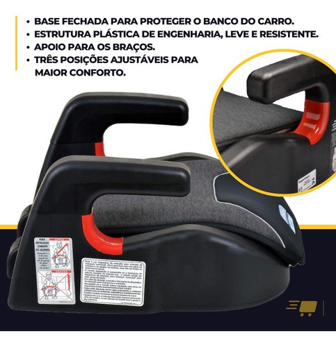 Assento Carro Infantil De Elevação Conforto Pra Auto 15/36kg Cor Preto Mesclado