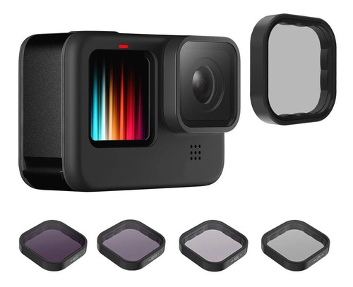 Filtro Nd Gopro Hero 9 - Kit Com 4 - Cpl Nd8 Nd16 Nd32