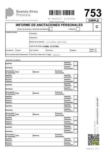 Imagen 3 de 8 de Informe De Dominio Inmueble-titularidad. Pcia Bs As Y Caba