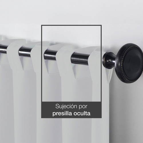 Cortina Blackout 100% 2 Paños De 1,40 X 2,10 Mts. | Lavable Gris Perla