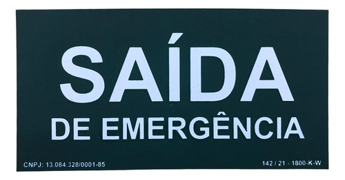 Placa Pvc Fotoluminescente Saída De Emergência