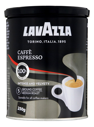 Café Torrado e Moído Espresso Lavazza Lata 250g