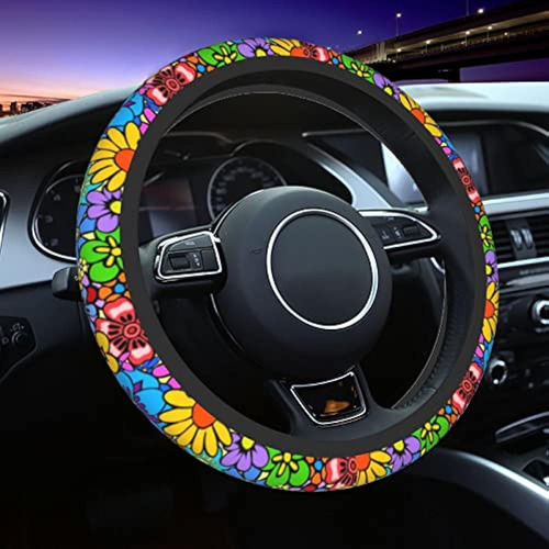 Cubierta Para Volante De Flores Hippie, Accesorios De Coche,