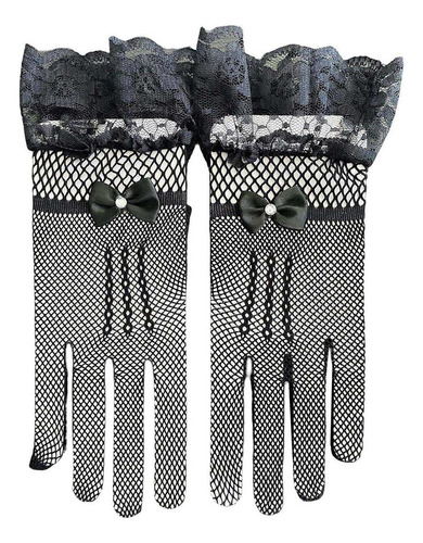 ª Elegantes Guantes Cortos De Encaje Guantes De Boda A La