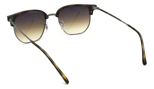 Óculos De Sol Ray-ban New Clubmaster Rb4416 71051 51 Havana Haste Chumbo Lente Marrom