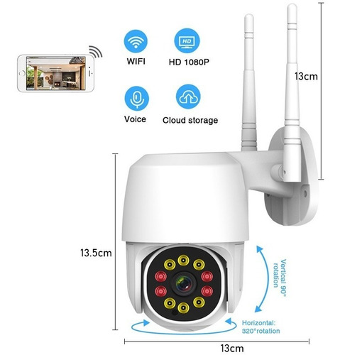 Cámara De Seguridad Wifi Hd 1080p C/con Alarmaa Ip