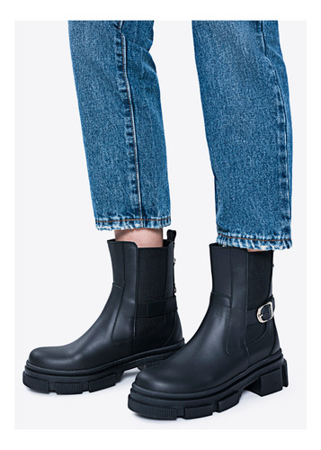 Botas Caña Media July Viamo Cuero Moda Mujer