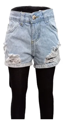 Short Jean Mom Rigido C Roturas Nena