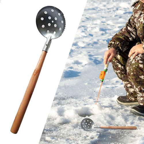 Cuchara De Pesca En Hielo, Cuchara De Hielo De Metal, Mango