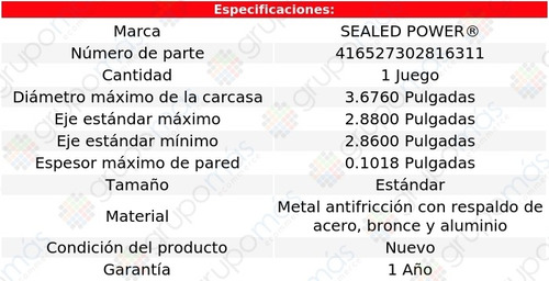 Set Arandelas Cigüeñal Std 3500 11 A 16 Sealed Power