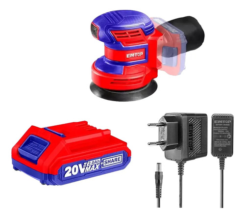 Lijadora Roto Orbital Inalámbrica + Bateria 20v Cargador S12