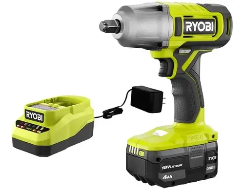 Chave de impacto sem fio Ryobi 18 V 1/2 Par 375 ft/lbs 4ah