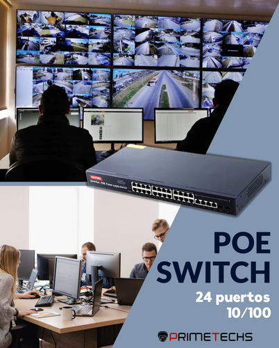 Switch Poe 24 Puertos Mega +4 Uplink Giga 450w +2p 1.25g Sfp