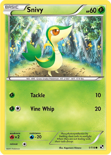 Pokemon Snivy 1/114 League Promo Reverse Bwp