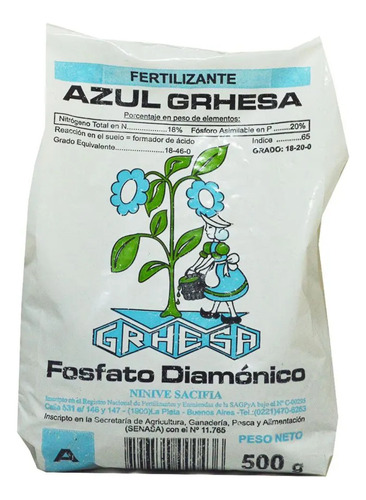 Fosfato Diamónico Fertilizante Grhesa 500g