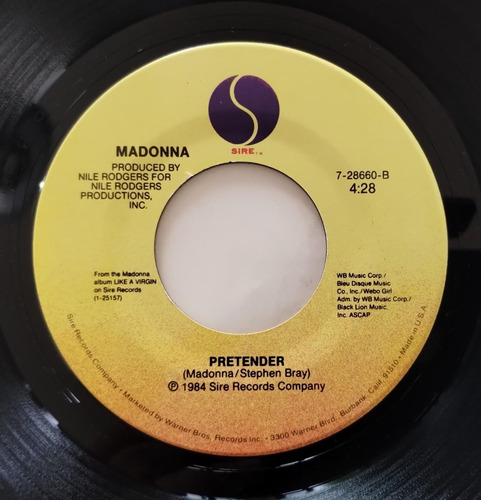 Madonna Papa Don't Preach Vinilo Simple 7 Ps Usa 1986 Estándar
