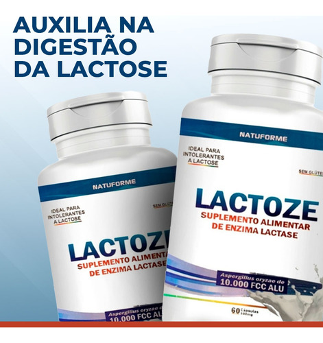 Lactase 10.000 Fcc Alu Intolerância À Lactose 60caps Sem Sabor