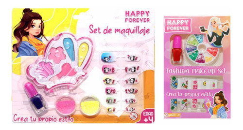 Pack Set Maquillaje Niñas Princesa + Set Manicure