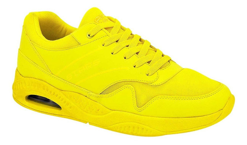 Tenis Sneaker Amarillo Fosforescente Burbuja De Aire 601133