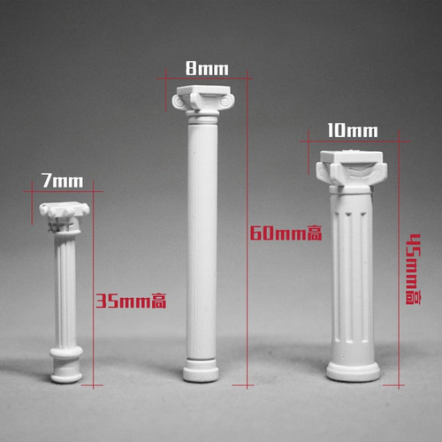 6x Mini Columnas Modelo Estatuas Griegas Clásicas 3,5 Cm