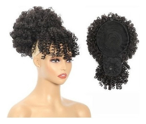 A Afro Hair Bun Extensión Cola De Caballo Con