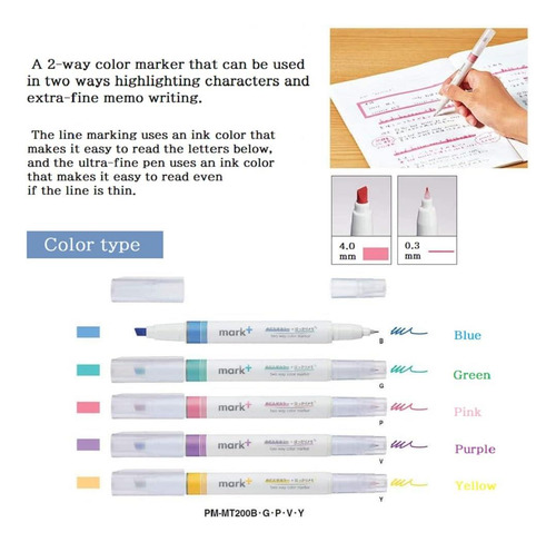 Kokuyo Japan Mark + Byle Way Color Marker 10 Pack Tipo De Y