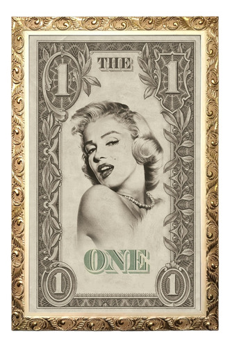 Quadro Decorativo Grande Vidro 120x80 Marilyn Monroe Dólar