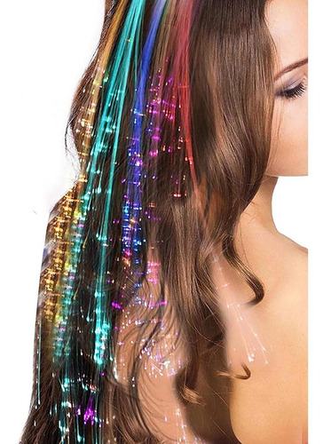 Imagen 2 de 3 de Extension De Cabello Led Hora Loca Fiestas Cotillon