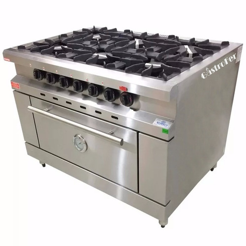 Imagen 2 de 2 de Cocina 6 Hornallas Industrial Linea Pesada Acero Rovesco