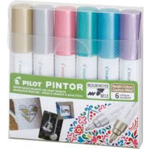 Marcador Pilot Pintor 6 Colores Metalicos Punta 1.0 Mm 