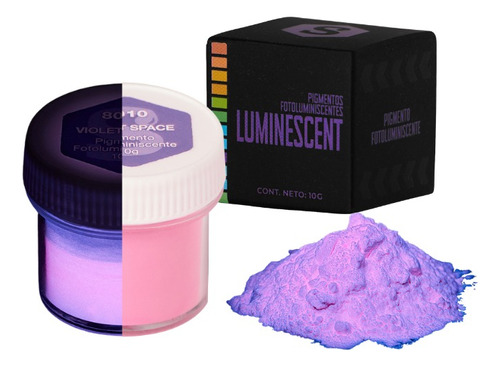 Pigmento Fosforescente Violeta Fluo Resina Brilla Oscuridad