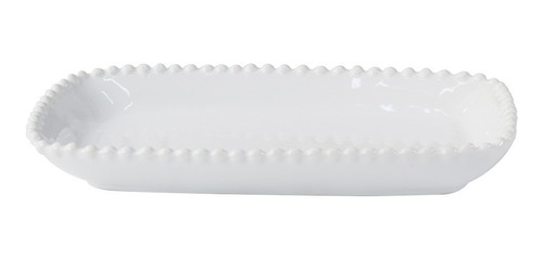 Petisqueira De Cerâmica Branca Retangular 20.8 X 12 X 2.5cm