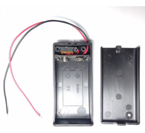 Portapila Soporte Sujetador Rígido Con Cubierta Batería 9v