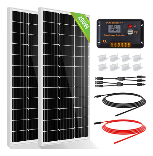 Kit Panel Solar Monocristalino Alta Eficiencia Controlador