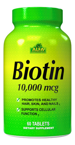Biotin 10,000mcg 60 Tabletas Alfa Vitamins