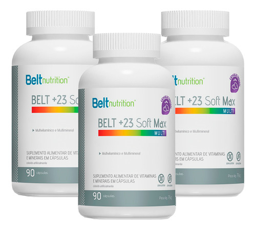 Belt +23 Soft Max Multi 90 Cáps Kit Com 3 Un Belt Nutrition