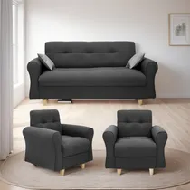 Comprar Sofá 3 Cuerpos + 2 Butacas + Almohadones Regalo Anti Liquido