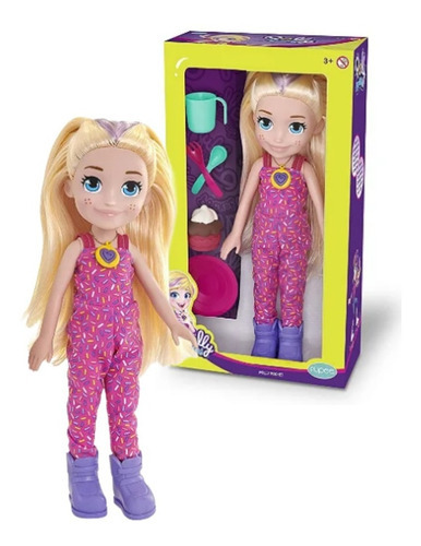 Boneca Polly Pocket 36cm Picnic + Acessórios Pupee Mattel