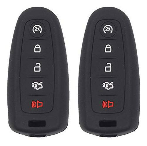 Carcasas Para Llaves - Btopars 2pcs 5 Buttons Black Smart Ke
