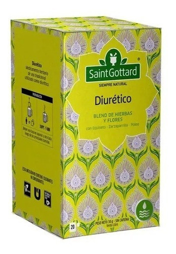 Saint Gottard Tisana Té Diuretico 20 Saquitos