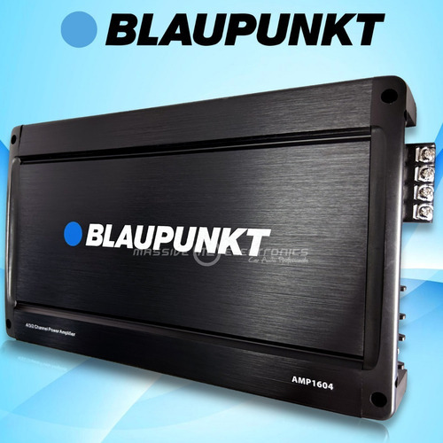 Amplificador 4 Canales Blaupunkt Amp1604 Clase Ab 1600w Color Negro