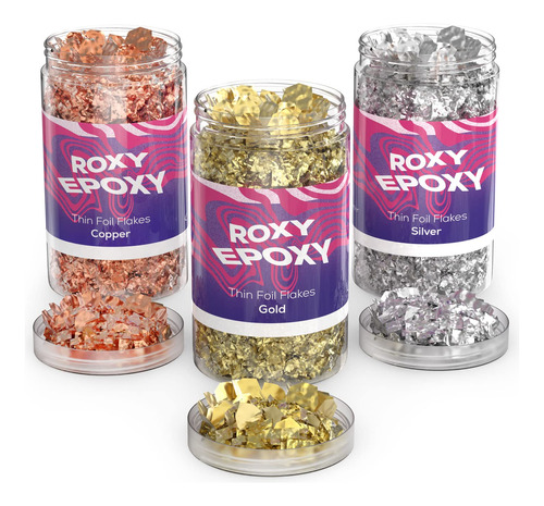 Roxy Epoxy Copo Metalico Cobre Dorado Plateado Para Arte Uña