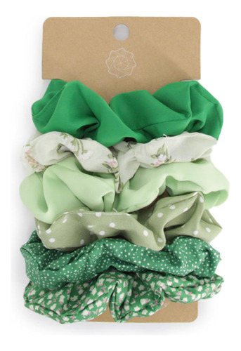 Set Scrunchies Verdes Accesoría