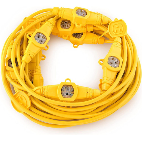 Cable De Extensión De Energía Amarillo De 25ft 3 Punt...