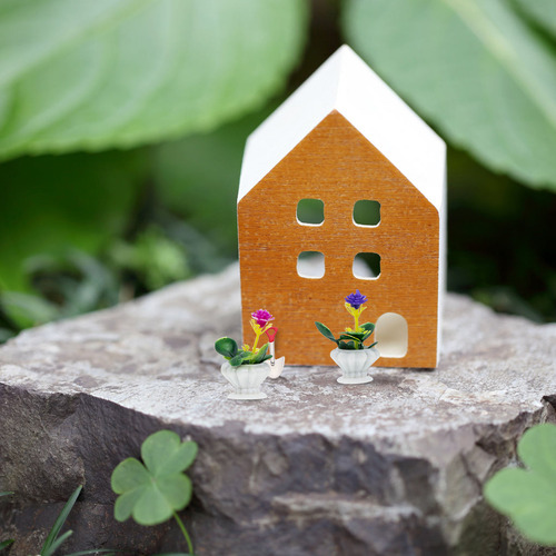 8 Unidades De Decoración Para Macetas, Minicasa, Modelo Bons