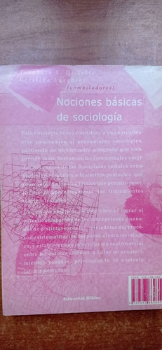 Nociones Básicas De Sociología Torcuato Di Tella Biblos