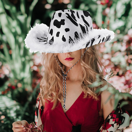 Cow Cowboy Hat Cowgirl Hat Women Cows Pattern Cowboy Hat