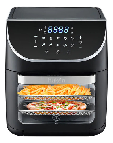 Horno Freidora De Aire 12l Multifuncional Hukën Masterchef Negro